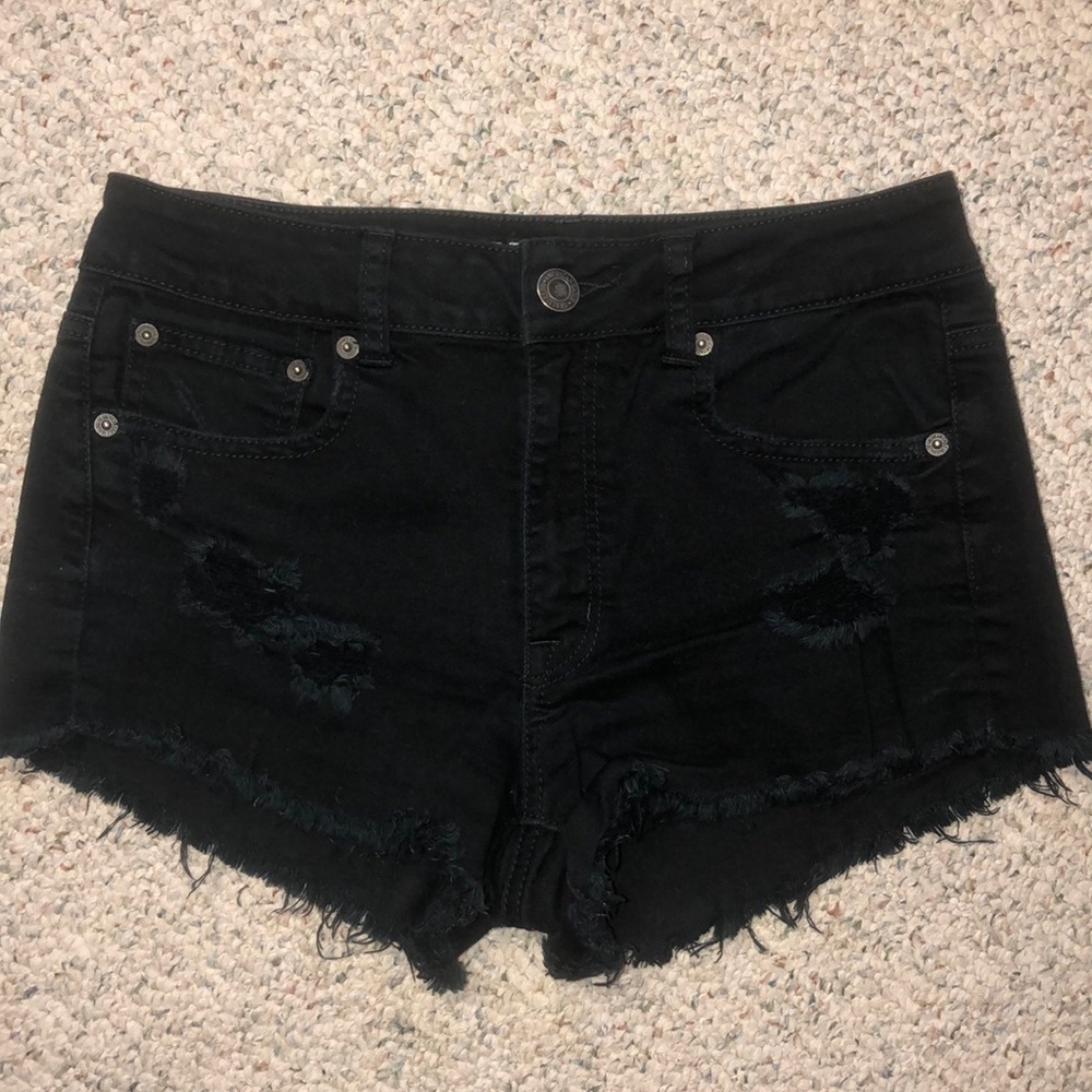 AE black jean shorts